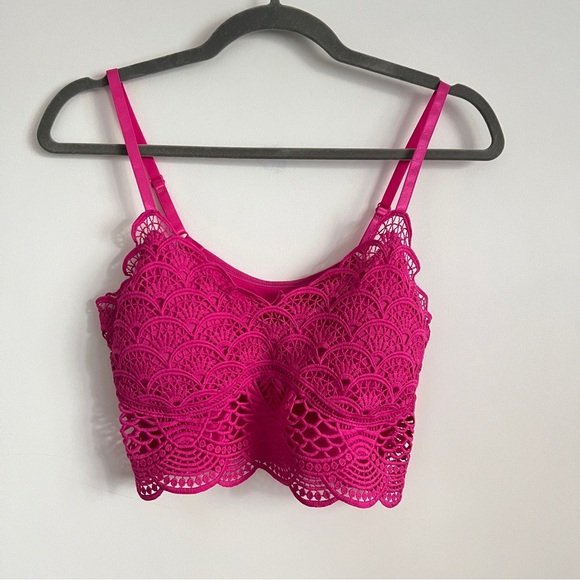 Other - Crochet Hot Pink Bralette Size Medium/Large New With Tags